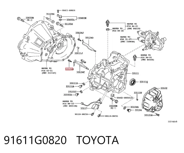 Parafuso de fixação de braço oscilante dianteiro, inferior 91611G0820 Toyota