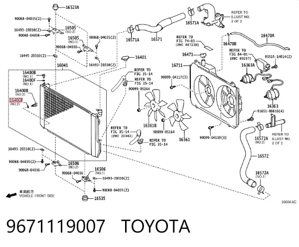 Vedante anular de rolha do radiador 9671119007 Toyota