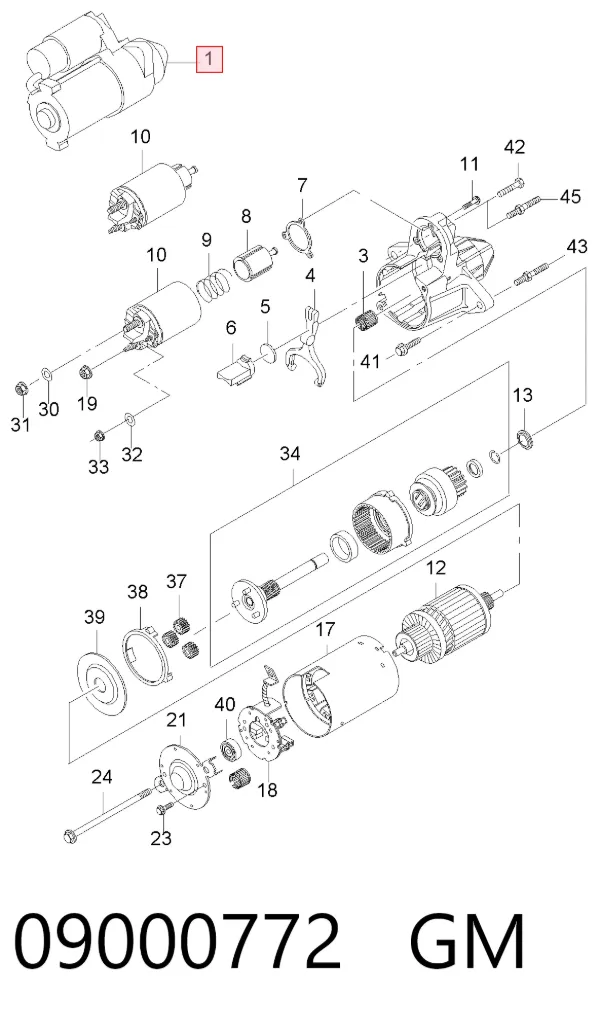 Motor de arranco 09000772 General Motors