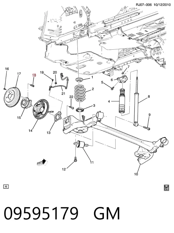 Parafuso de cubo 09595179 General Motors