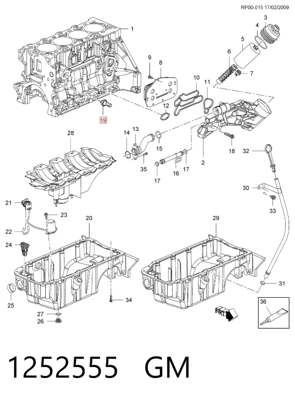 Sensor de pressão de óleo 1252555 General Motors