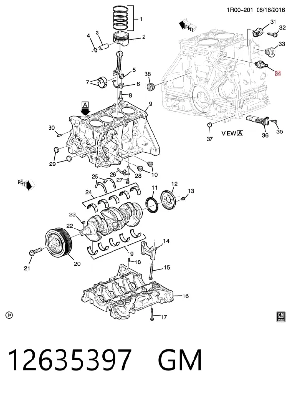 Sensor de pressão de óleo 12635397 General Motors