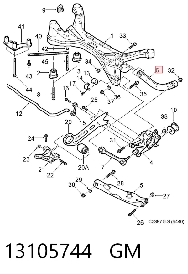 Braço oscilante superior esquerdo/direito de suspensão traseira 13105744 General Motors
