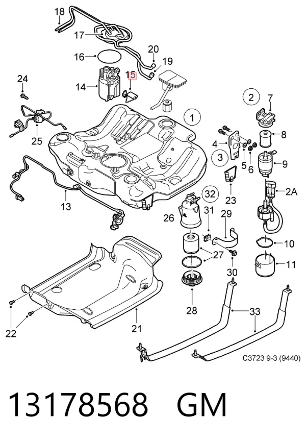 Sensor do nível de combustível no tanque Opel Vectra C