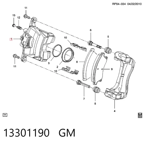 Suporte do freio dianteiro direito 13301190 General Motors
