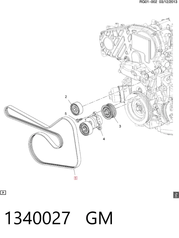 Correia dos conjuntos de transmissão 1340027 General Motors