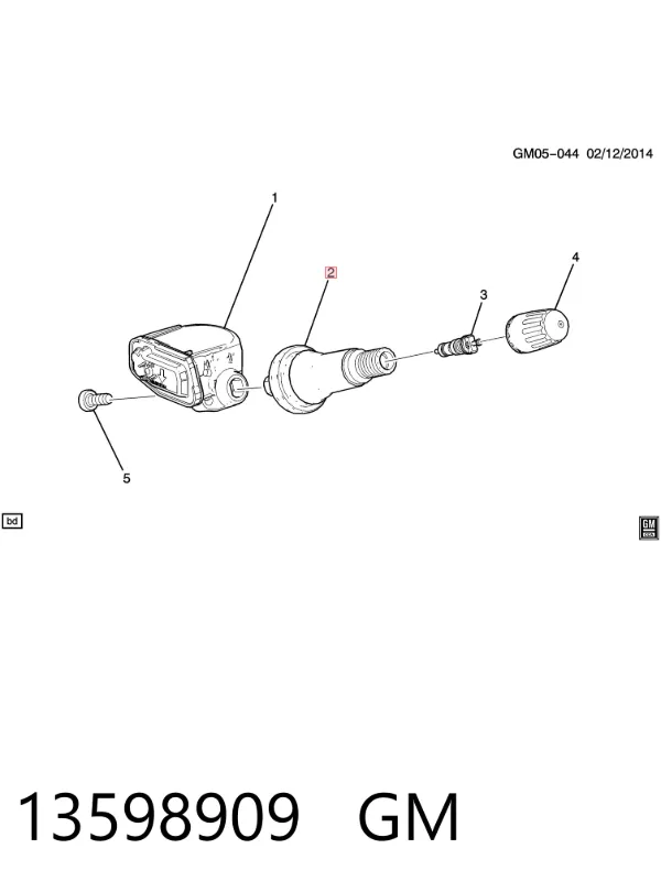 Válvula para a roda 15263240 Opel