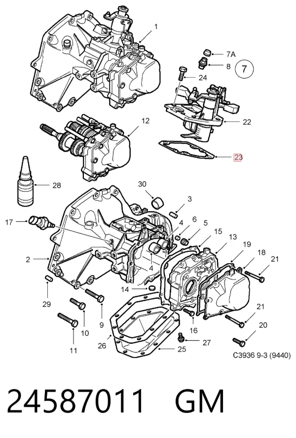 Vedante de tampa da caixa de mudança 24587011 General Motors