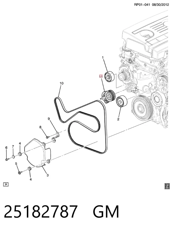 Reguladora de tensão da correia de transmissão 25182787 General Motors