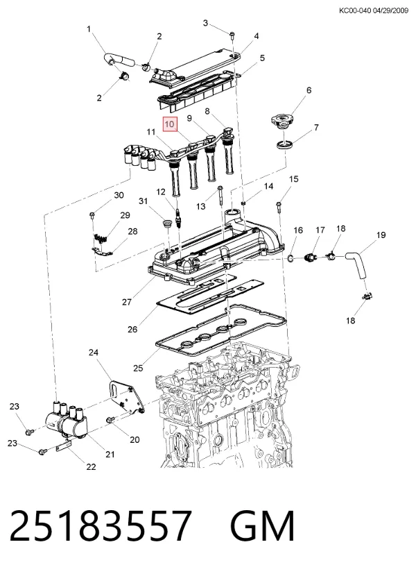 Fios de alta voltagem, kit 25183557 General Motors