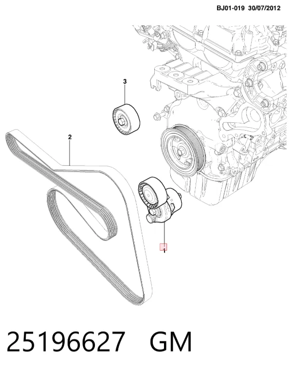 Reguladora de tensão da correia de transmissão 25196627 General Motors