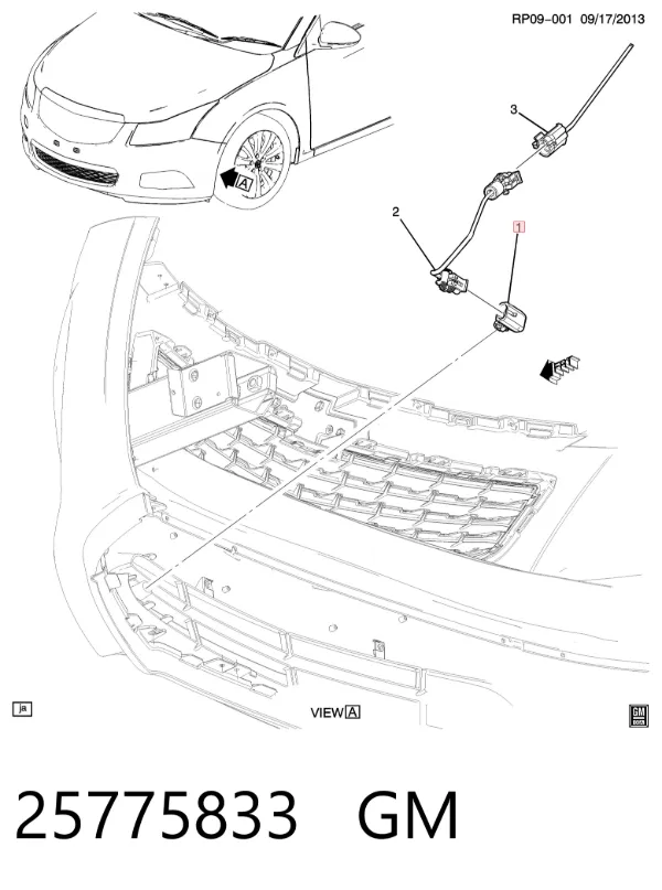 Sensor de temperatura do meio ambiente 25775833 General Motors