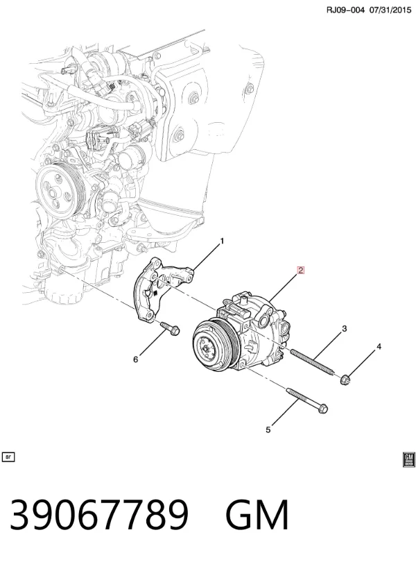 Compressor de aparelho de ar condicionado 39067789 General Motors