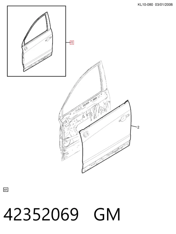 Porta dianteira esquerda Chevrolet Captiva I