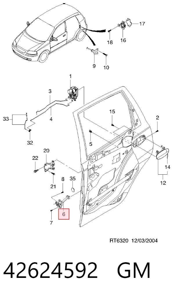 Limitador traseiro direito de abertura de porta 42624592 General Motors