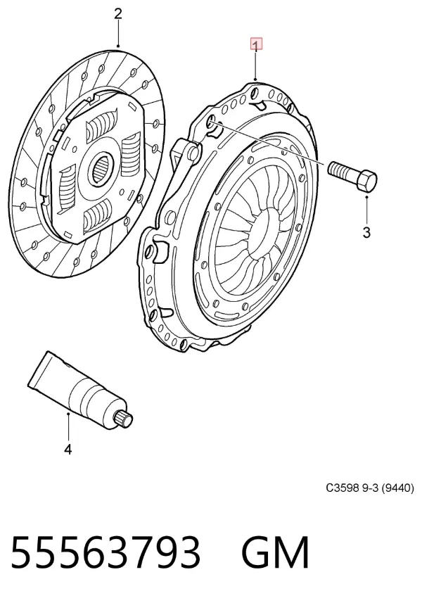 Kit de embraiagem (3 peças) 55563793 General Motors