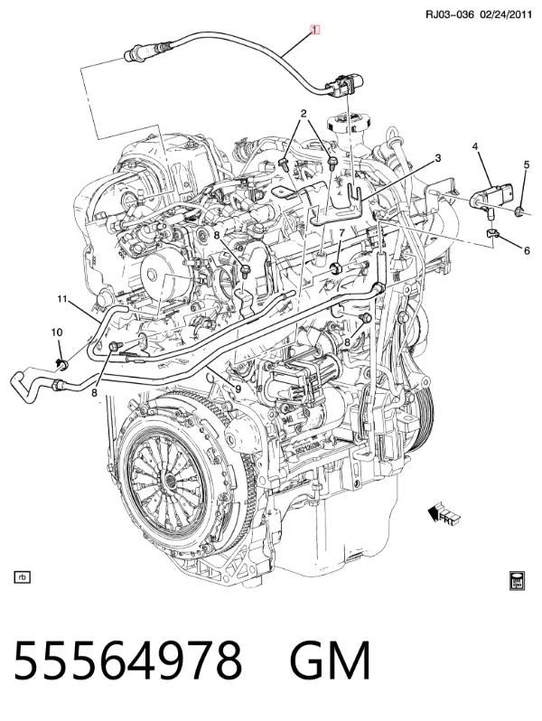 Sonda lambda, sensor de oxigênio até o catalisador 55564978 General Motors