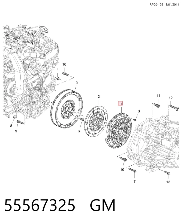 Cesta de embraiagem 55567325 General Motors