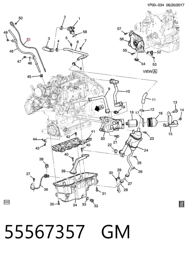 Sonda (indicador) do nível de óleo no motor 55567357 General Motors
