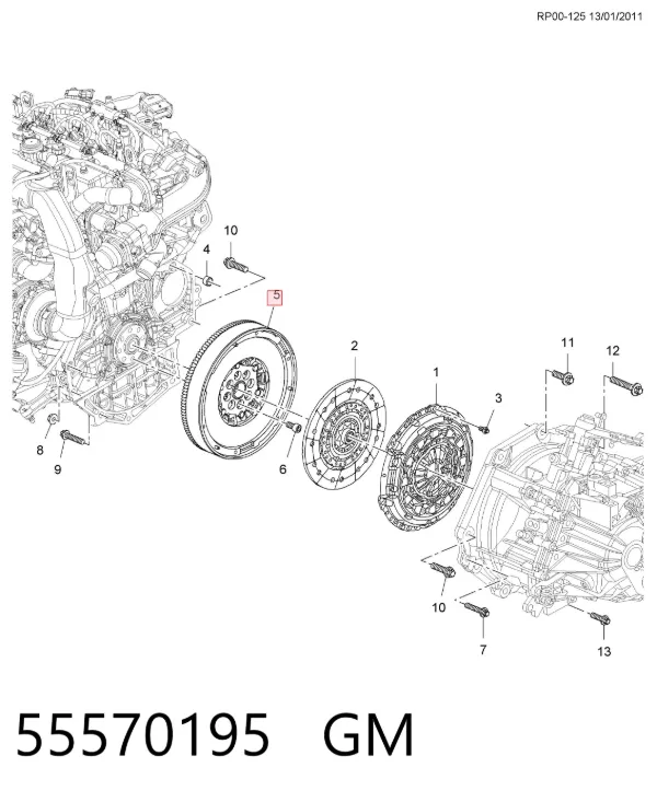Volante de motor 55570195 General Motors
