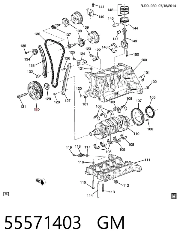 Polia de cambota 55571403 General Motors