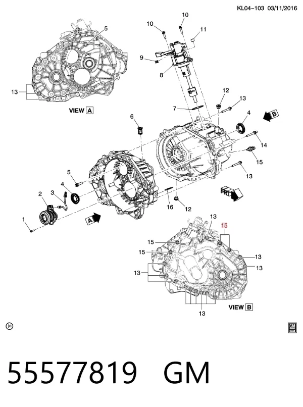 Sensor de ativação das luzes de marcha à ré 55577819 General Motors