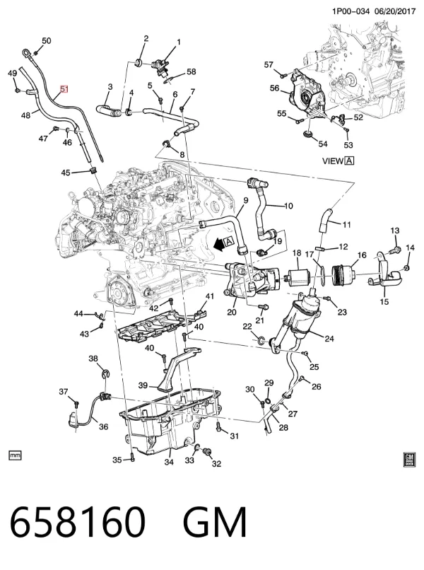 Sonda (indicador) do nível de óleo no motor 658160 General Motors