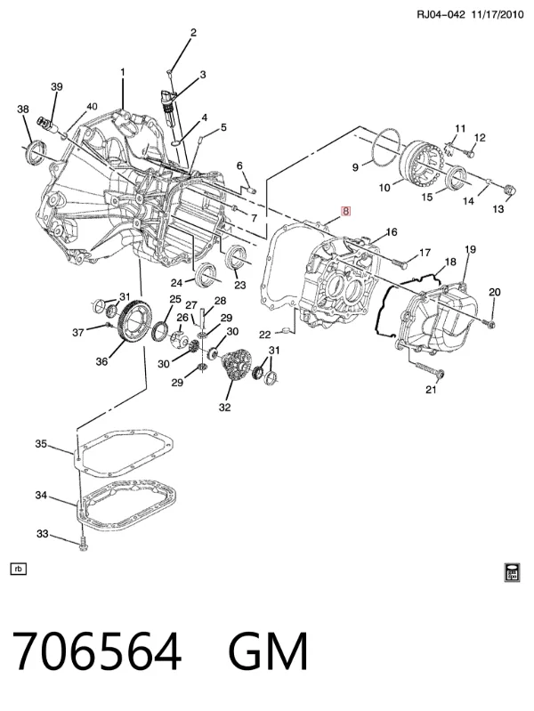 Vedante de panela da Caixa Automática de Mudança/Caixa Mecânica de Mudança 706564 General Motors
