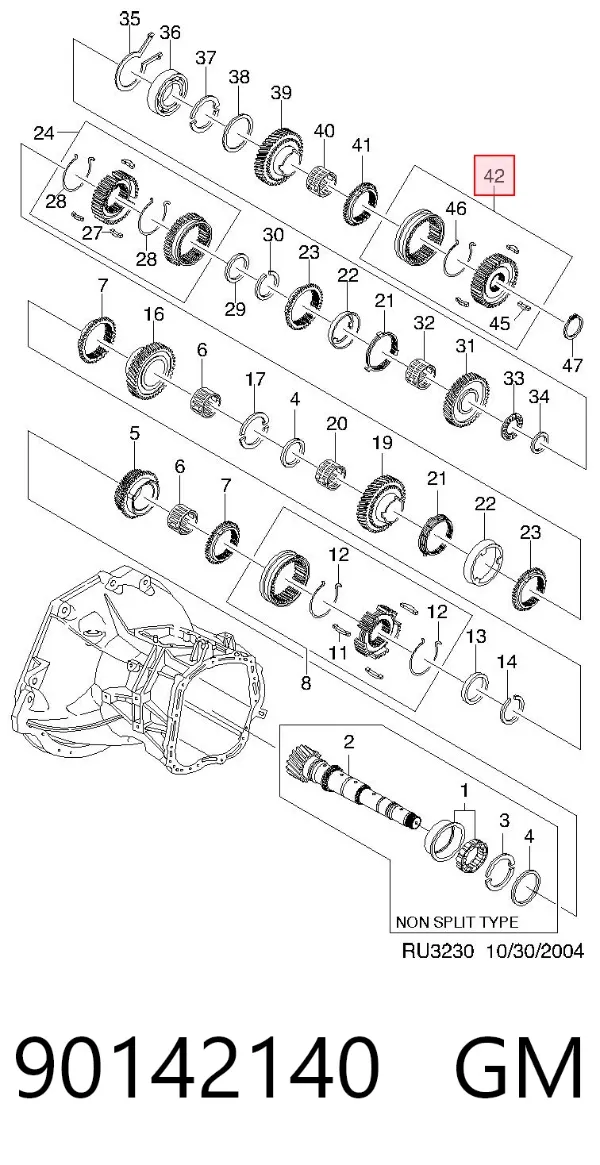 Roda dentada planetária da caixa de transferência 90142140 General Motors
