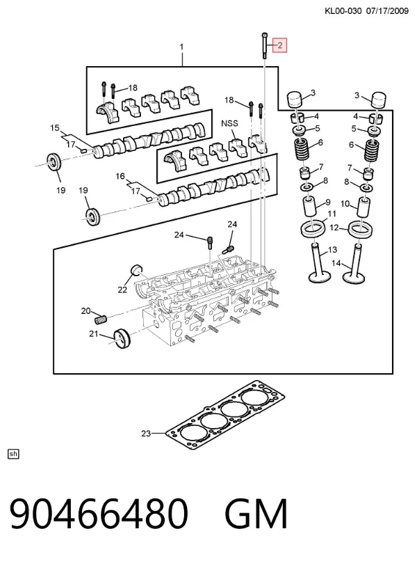 Parafuso de cabeça de motor (CBC) 90466480 General Motors