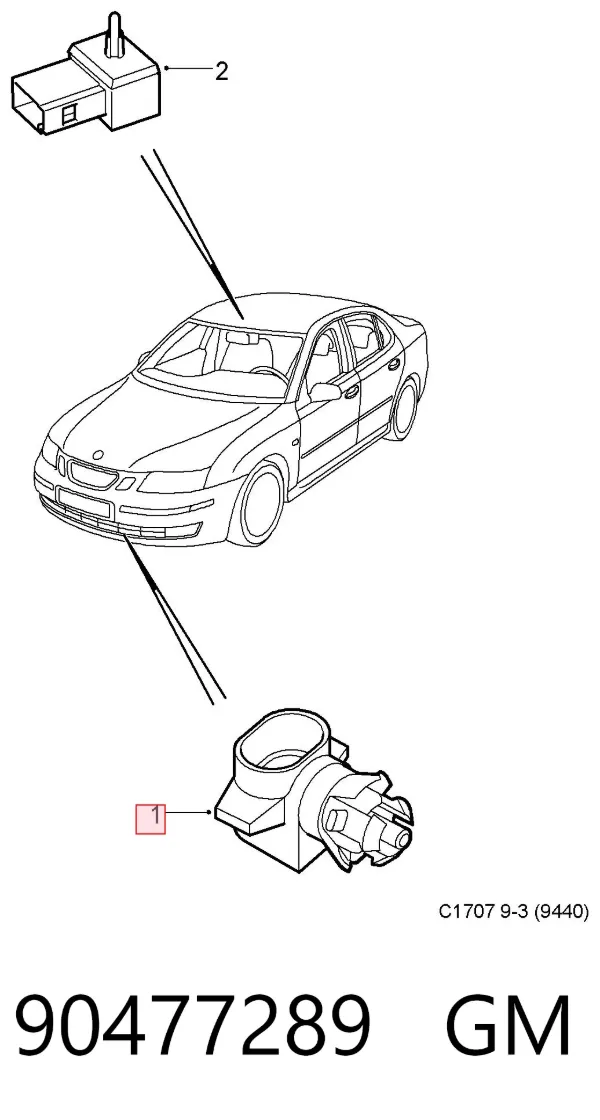 Sensor de temperatura do meio ambiente 90477289 General Motors