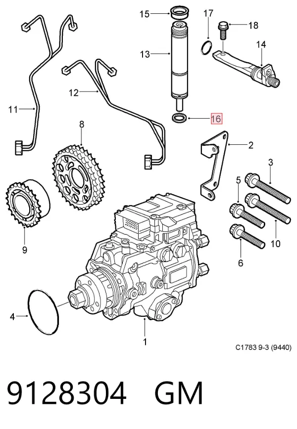 Kit de reparação do injetor 9128304 General Motors