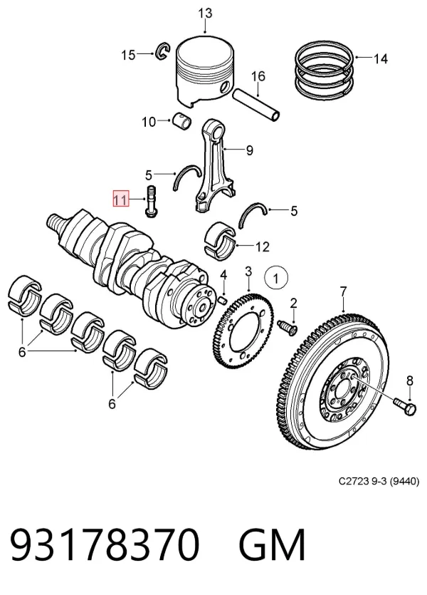 Parafuso de biela 93178370 General Motors