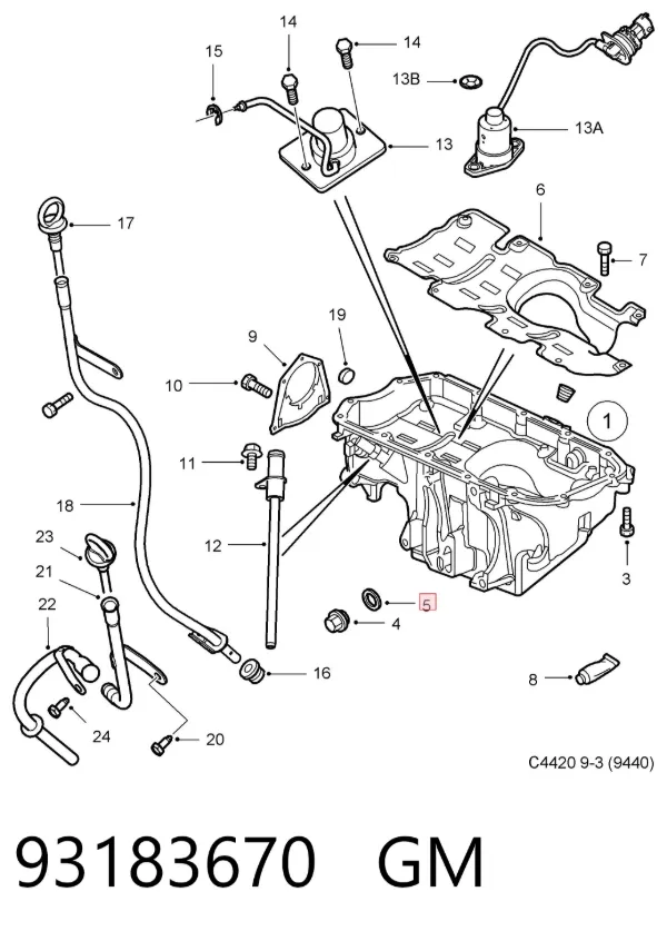 Vedante de rolha de panela de motor 93183670 General Motors