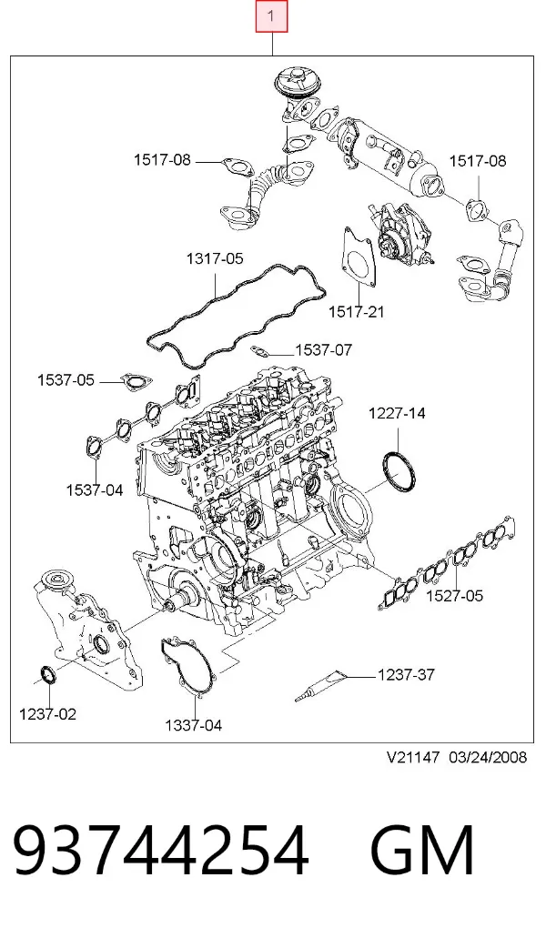Kit de vedantes de motor completo Chevrolet Captiva I