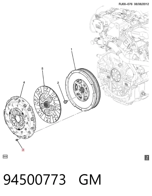 Parafuso de fixação da cesta de embraiagem 94500773 General Motors