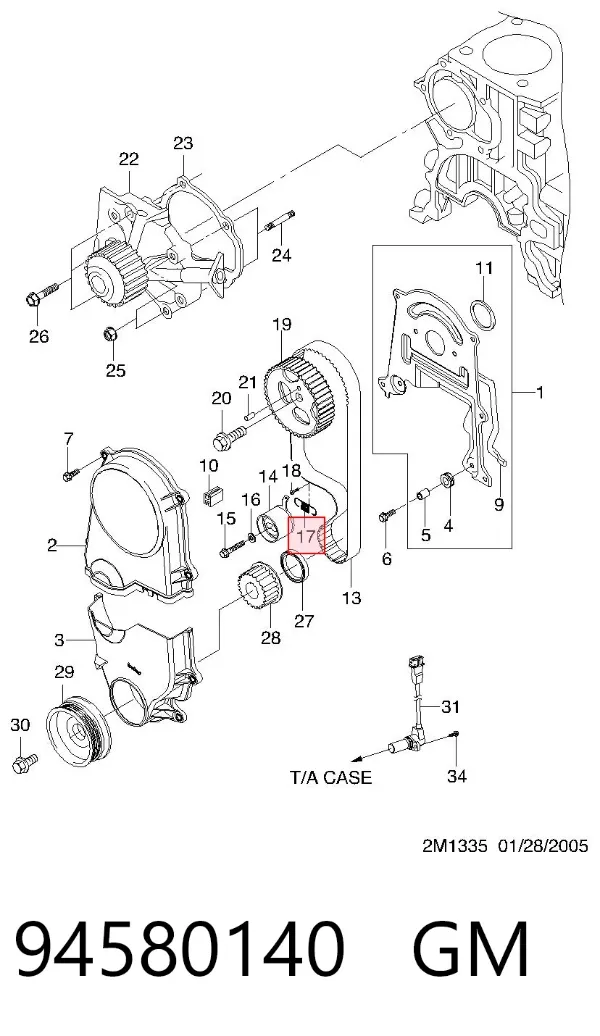 Mola do rolo de reguladora de tensão da correia do mecanismo de distribuição de gás 94580140 General Motors