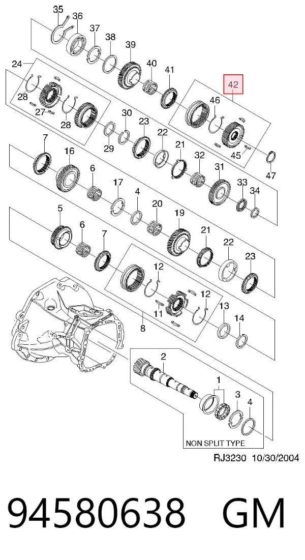 Roda dentada planetária da caixa de transferência 94580638 General Motors