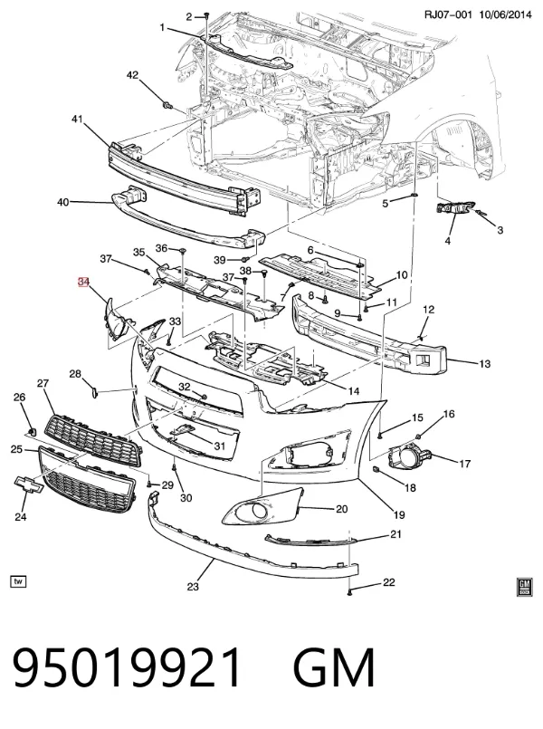 Consola (adaptador) de fixação da luz dianteira esquerda 95019921 General Motors