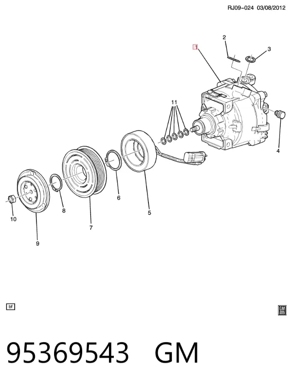 Compressor de aparelho de ar condicionado 95369543 General Motors