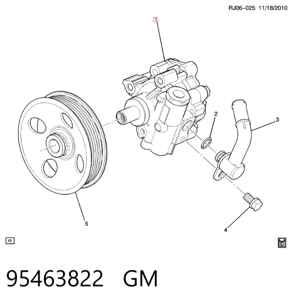 Bomba da Direção hidrâulica assistida 95463822 General Motors