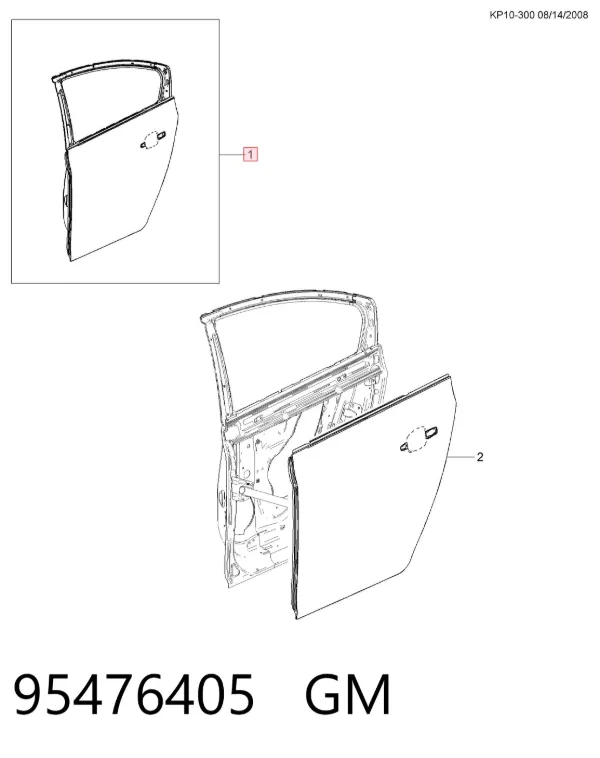 Porta traseira direita 95476405 General Motors