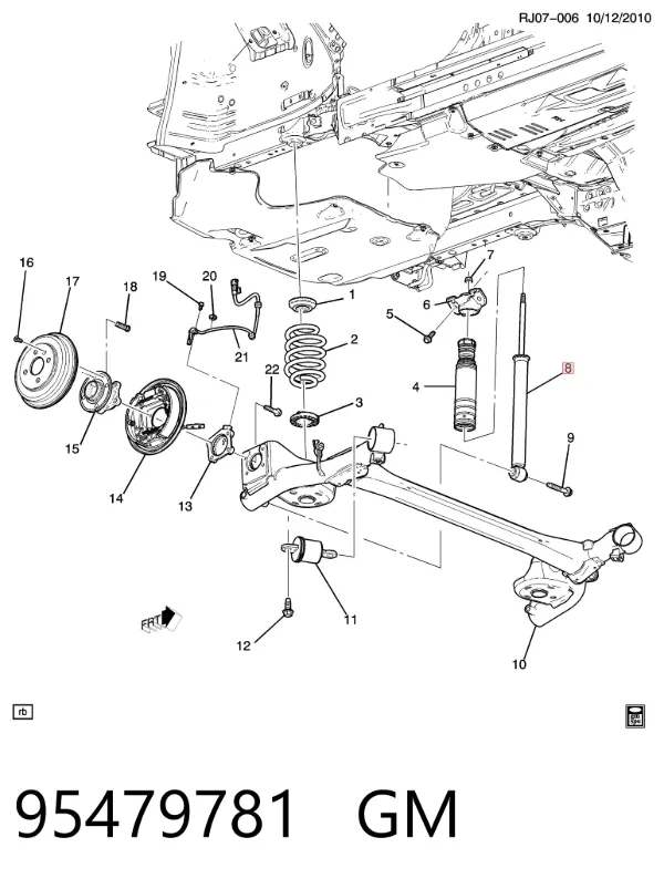 Amortecedor traseiro 95479781 General Motors