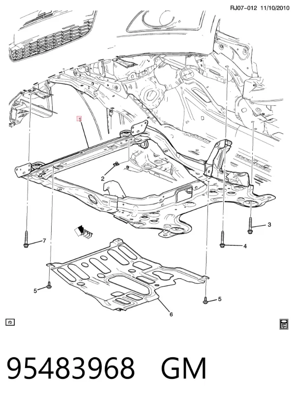 Viga de suspensão dianteira (plataforma veicular) 95483968 General Motors