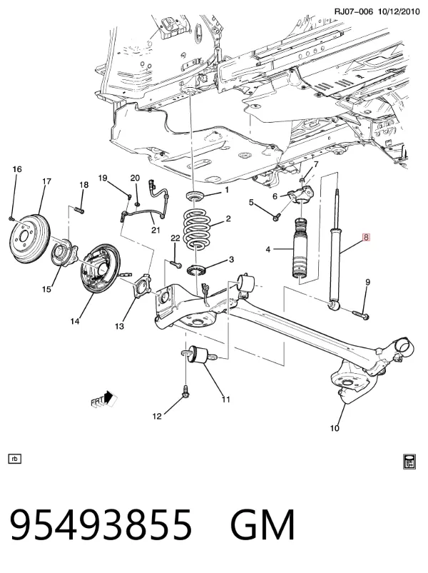 Amortecedor traseiro 95493855 General Motors
