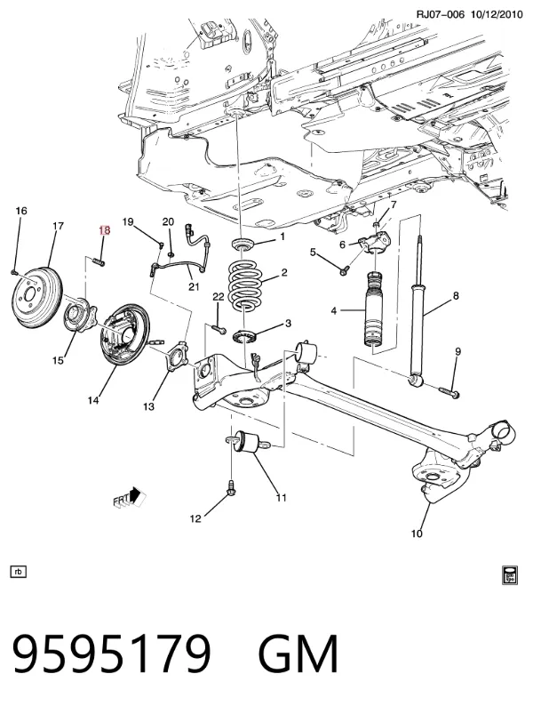 Parafuso de cubo 9595179 General Motors