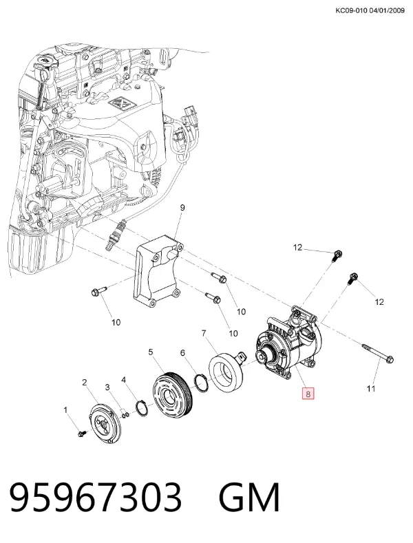 Compressor de aparelho de ar condicionado 95967303 General Motors