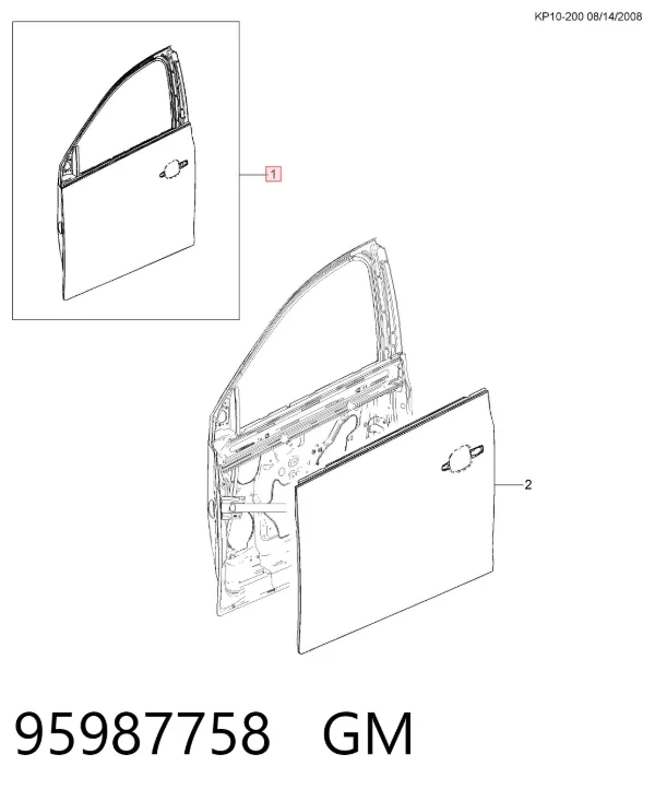 Porta dianteira direita 95987758 General Motors