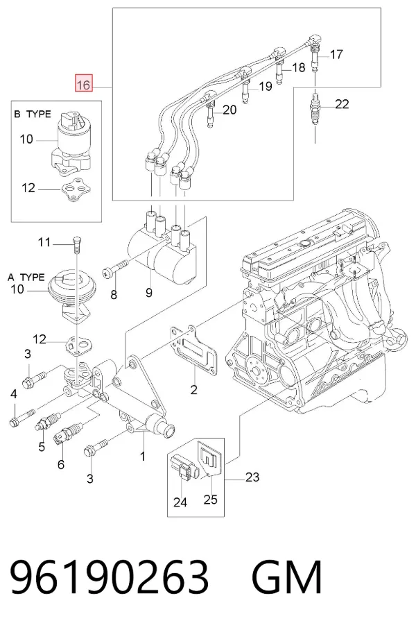 Fios de alta voltagem, kit 96190263 General Motors