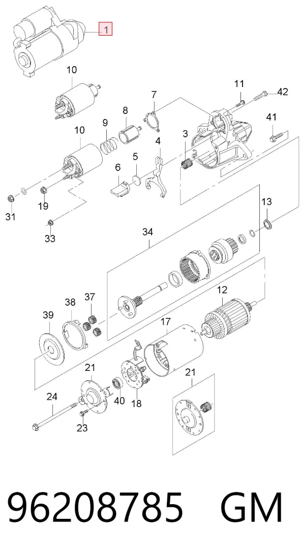Motor de arranco 96208785 General Motors